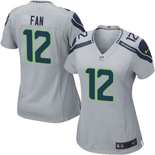 Women's Elite 12th Fan Nike Jersey Grey Alternate - NFL Seattle Seahawks